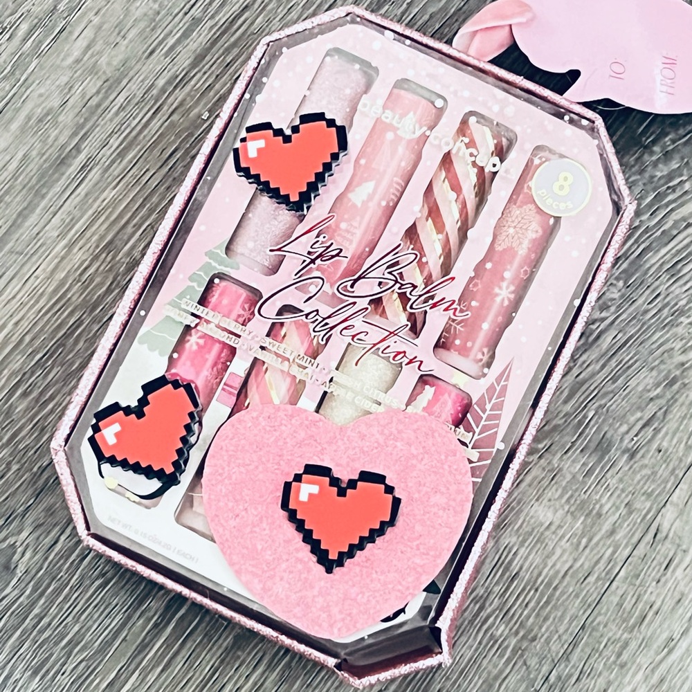 Lip Balm Collection with Heart Design for Valentine’s Day.